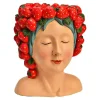 Merkloos Bloempot/vaas vrouwenhoofd - aardbeienmeisje - 22 x 28 x 21 cm Online