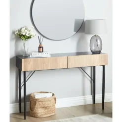 Leen Bakker BLYTHE - Consoletafel - Zwart/Bruin - MDF Outlet
