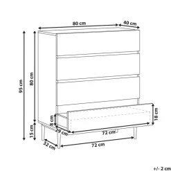 Leen Bakker BLYTHE- Ladekast 4 lades - Zwart/Bruin - MDF Hot
