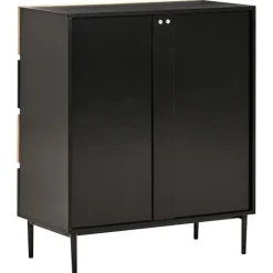 Leen Bakker BLYTHE- Ladekast 4 lades - Zwart/Bruin - MDF Hot