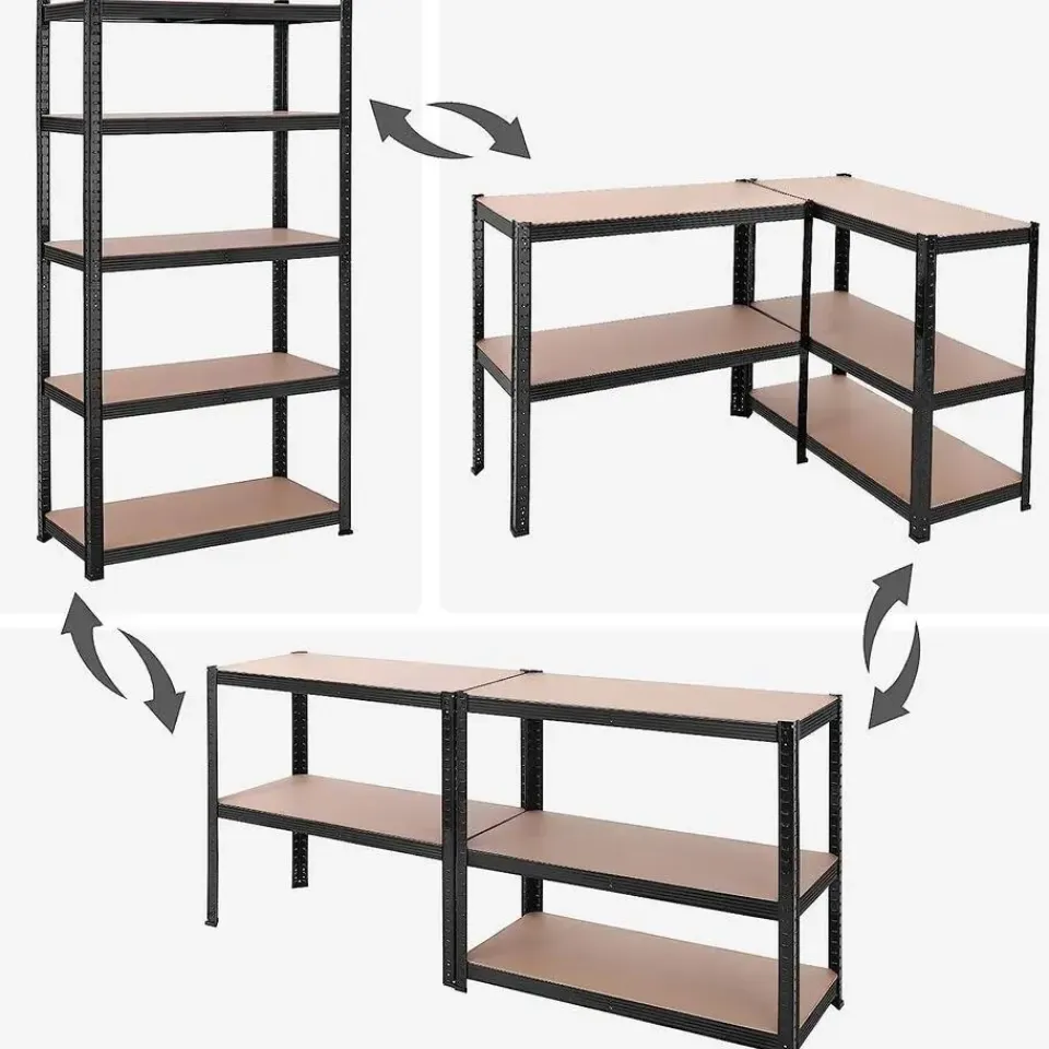 Bobbel Home Bobbel Garden- Stellingkast - 5 planken - 180 x 90 x 40 cm - Zwart New