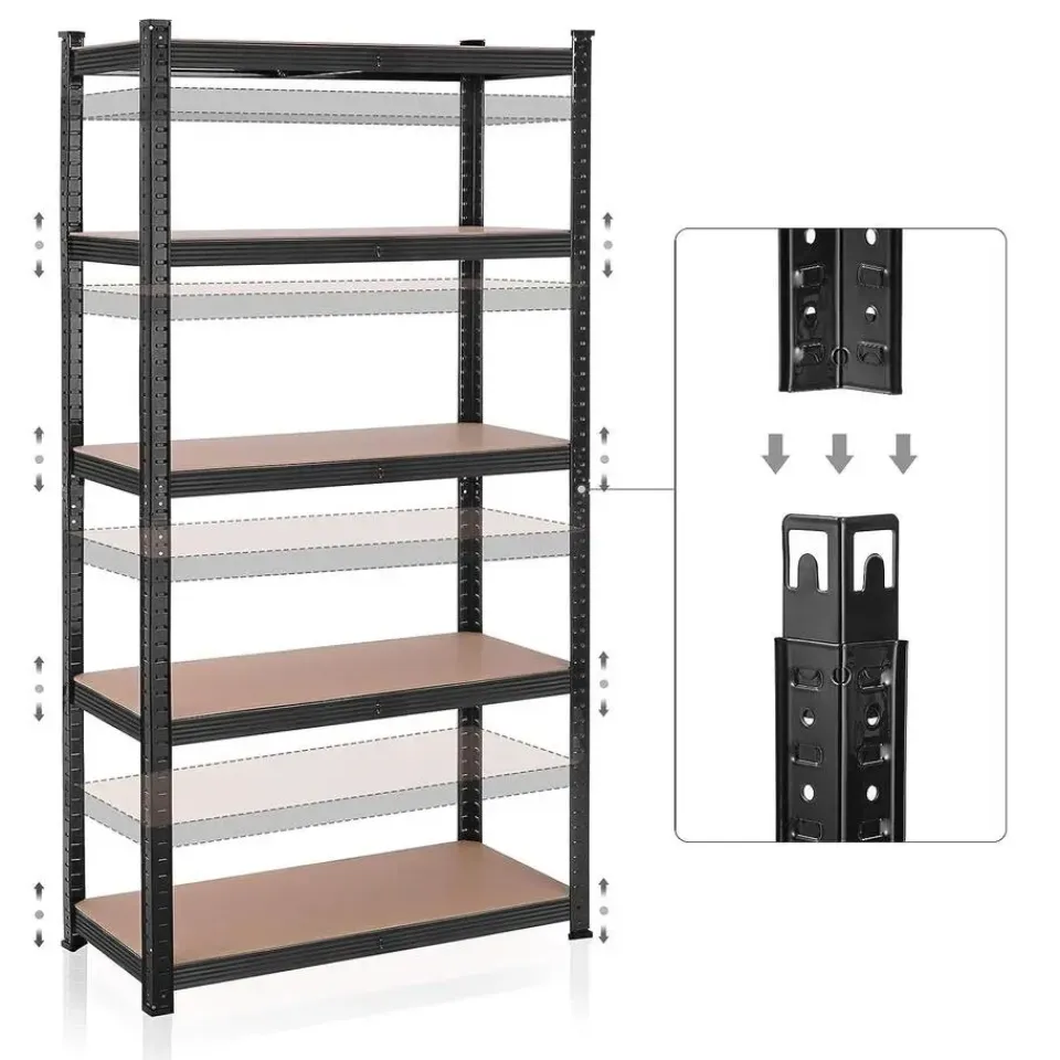 Bobbel Home Bobbel Garden- Stellingkast - 5 planken - 180 x 90 x 40 cm - Zwart New