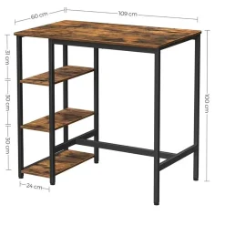 Bobbel Home - Bartafel - Donkerbruin - 109 x 60 x 100 cm Clearance