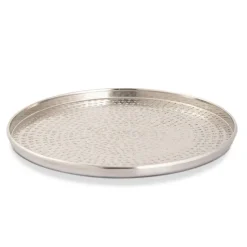 Bobbel Home - Decoratief Dienblad ø 40 cm Rond - Zilver - Metaal