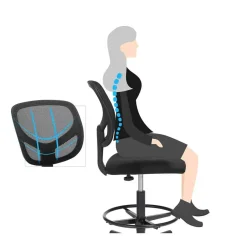 Bobbel Home - Ergonomische bureaustoel - Verstelbare voetsteun - Zwart Discount