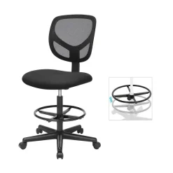 Bobbel Home - Ergonomische bureaustoel - Verstelbare voetsteun - Zwart Discount