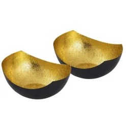 Bobbel Home - Waxinelichthouder set 2 stuks Kandelaar Love bowl vorm zwart mat Discount