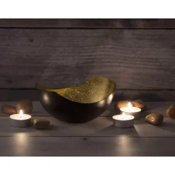 Bobbel Home - Waxinelichthouder set 2 stuks Kandelaar Love bowl vorm zwart mat Discount