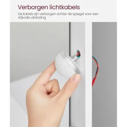 Bobbel Home - Witte Kaptafel - Rechthoekige spiegel - Gloeilampen Best
