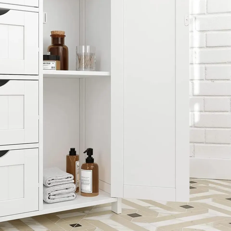 Bobbel Home Badkamerkast - 4 Lades - MDF - Wit New