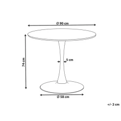 Beliani BOCA - Ronde eettafel - Wit/Goud - 90 cm - MDF Discount