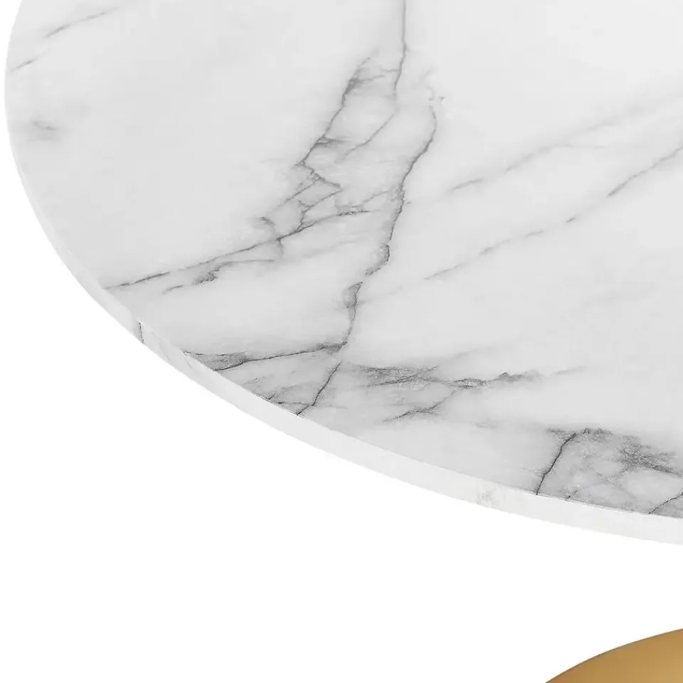 Beliani BOCA - Ronde eettafel - Wit/Goud - 90 cm - MDF Discount