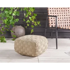 Leen Bakker BODLA - Buitenpoef - Beige - 50 x 50 cm - Synthetisch materiaal Online