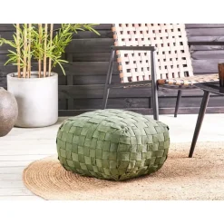 Leen Bakker BODLA - Buitenpoef - Groen - 50 x 50 cm - Synthetisch materiaal Discount