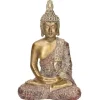 Merkloos Boeddha beeld - goudkleurig - zittend - polystone - 20 cm Online