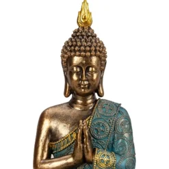 Merkloos Boeddha beeld Shaman - binnen/buiten - goud/jade - 20 x 30 cm Online