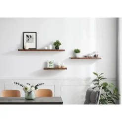 ACAZA Boeken Plank van 120 cm lang, industrieel design, vintage bruin New