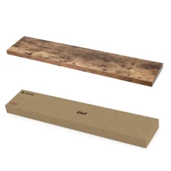 ACAZA Boeken Plank van 120 cm lang, industrieel design, vintage bruin New