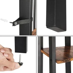 Merkloos Boekenkast - hoekkast - 4 legplanken - 34x125x34 cm - vintage bruin Clearance