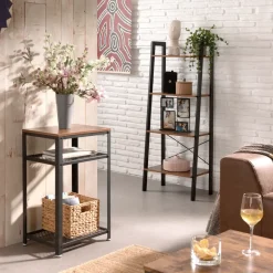 Merkloos Boekenkast - industriële look - 56x137x34 cm - vintage bruin Outlet