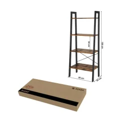 Merkloos Boekenkast - industriële look - 56x137x34 cm - vintage bruin Outlet