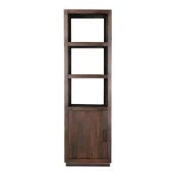 Livingfurn Boekenkast Bruin Mangohout - 45x60x200cm - Jaxx Outlet