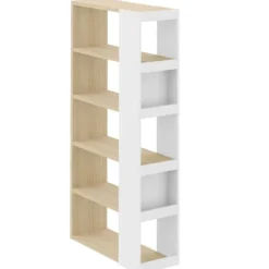 Leen Bakker Boekenkast Ellana 7 open vakken-lichte eik/wit Best