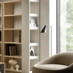 Leen Bakker Boekenkast Ellana 7 open vakken-lichte eik/wit Best