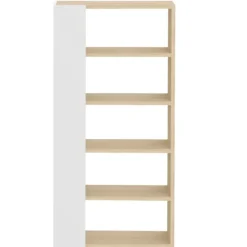 Leen Bakker Boekenkast Ellana 7 open vakken-lichte eik/wit Best