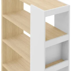 Leen Bakker Boekenkast Ellana 7 open vakken-lichte eik/wit Best