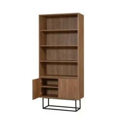 Arabic House Boekenkast Walnoot Bruin Melamine - 80x36x182cm - Rea New