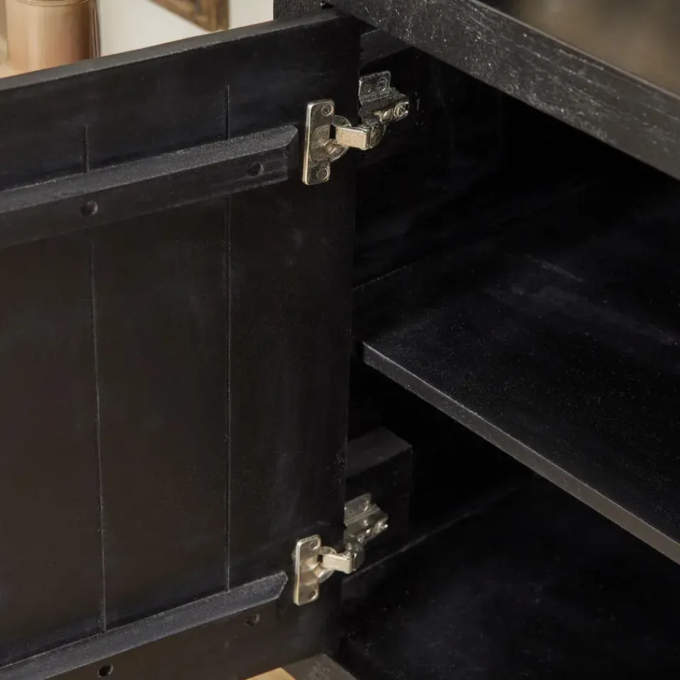 StarFurn Boekenkast Zwart Hout - 90x45x200cm - Brussel New