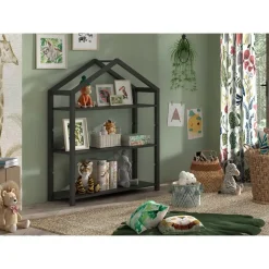 Vipack Boekenrek Dallas - 111x40x141cm - massief dennenhout - antraciet Hot