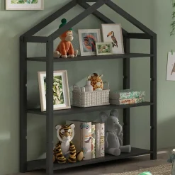 Vipack Boekenrek Dallas - 111x40x141cm - massief dennenhout - antraciet Hot