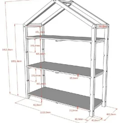 Vipack Boekenrek Dallas - 111x40x141cm - massief dennenhout - antraciet Hot
