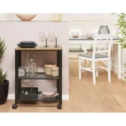 Beliani BOLZANO - Keukentrolley - Zwart - Spaanplaat Best