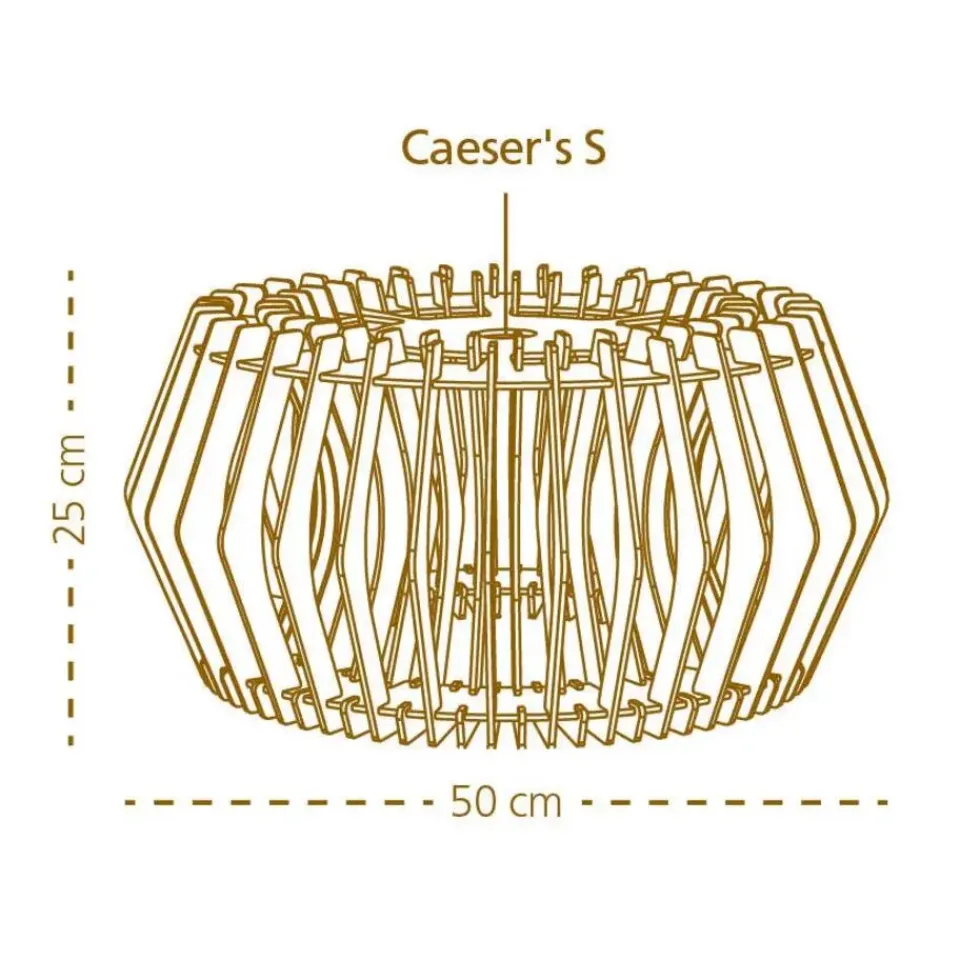 Leen Bakker Bomerango Caeser S houten lampenkap small - Ø 43 cm Outlet