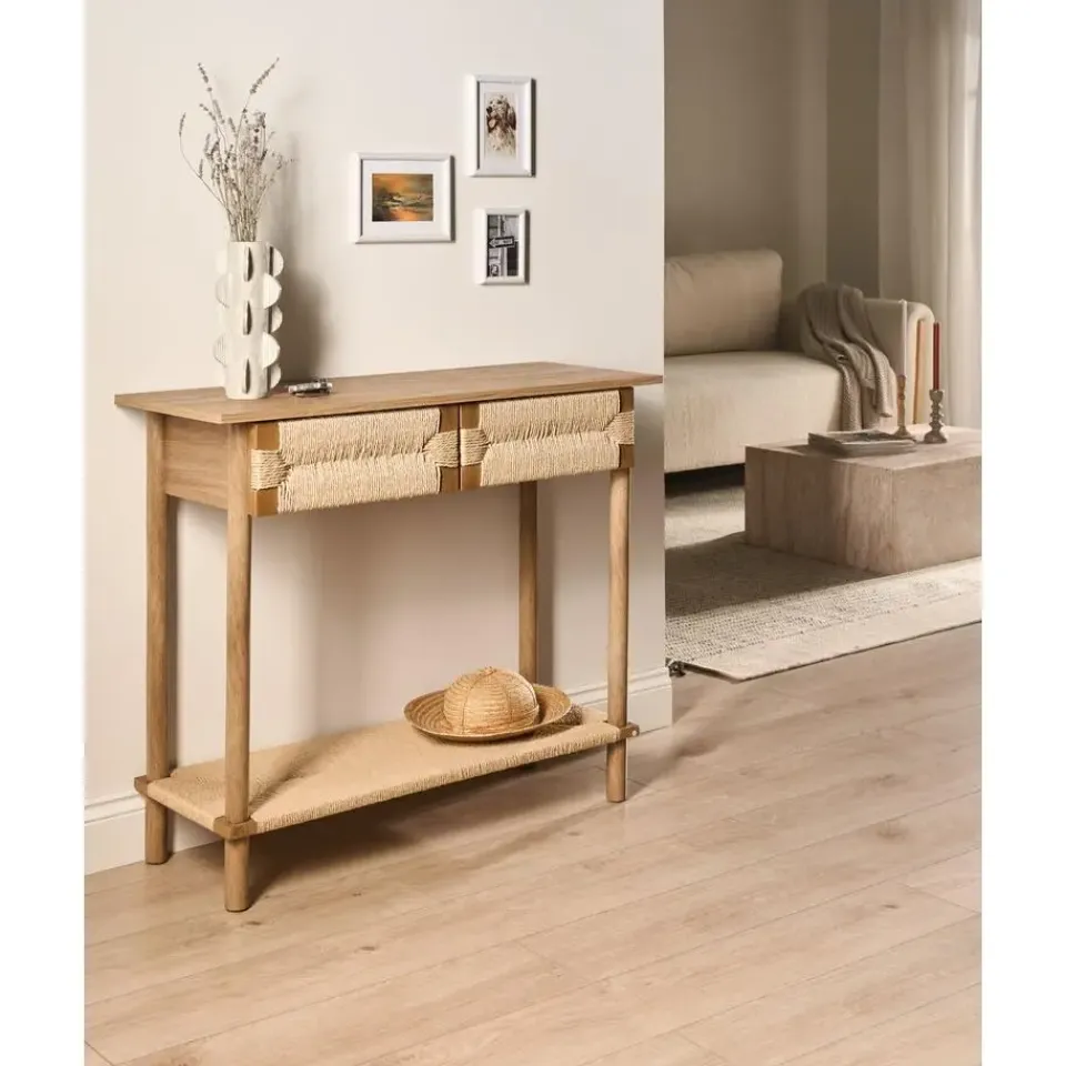 Leen Bakker BONDI - Sidetable - Lichtbruin - Spaanplaat/Papierkoord Hot