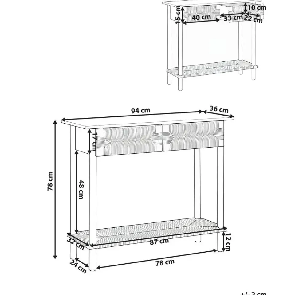Leen Bakker BONDI - Sidetable - Lichtbruin - Spaanplaat/Papierkoord Hot