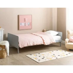 Beliani BONNAC - Eenpersoonsbed - Grijs - 90 x 200 cm - Dennenhout New