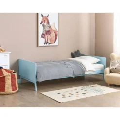 Beliani BONNAC - Eenpersoonsbed - Lichtblauw - 90 x 200 cm - Dennenhout Outlet