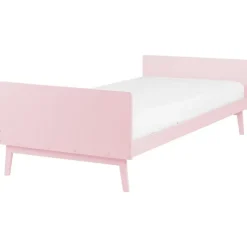 Beliani BONNAC - Eenpersoonsbed - Lichtroze - 90 x 200 cm - Dennenhout Discount