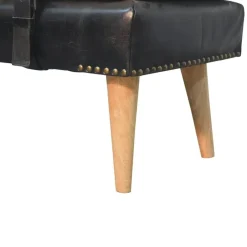 Artisan Furniture Bouclé Buffalo Hide Zwart Leren Bank, Bruin Discount