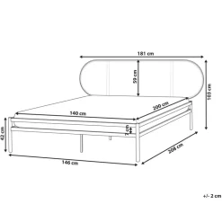 Beliani BOULIN - Tweepersoonsbed - Zwart - 140 x 200 cm - PE rotan Best