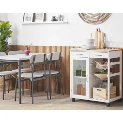 Beliani BOVES - Keukentrolley - Wit - MDF Discount