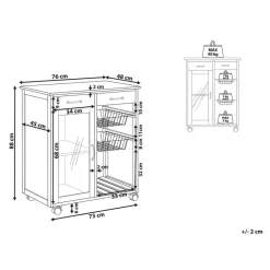 Beliani BOVES - Keukentrolley - Zwart - MDF Discount
