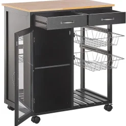 Beliani BOVES - Keukentrolley - Zwart - MDF Discount