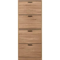 Leen Bakker BOWRAL - Schoenenkast 4 vakken - Lichtbruin - Vezelplaat