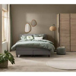 Leen Bakker Boxcombinatie Varberg 5-delig - grijs - 160x200 cm Online