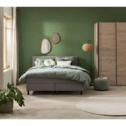 Leen Bakker Boxcombinatie Varberg 6-delig - grijs - 180x200 cm Clearance